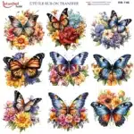Ütü ile Rub On Transfer Kağıdı: Dekoratif Süsleme Kağıdı - RB746-İST | 30x30 cm