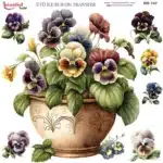 Ütü ile Rub On Transfer Kağıdı: Dekoratif Süsleme Kağıdı - RB747-İST | 30x30 cm