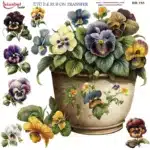 Ütü ile Rub On Transfer Kağıdı: Dekoratif Süsleme Kağıdı - RB751-İST | 30x30 cm