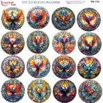 Ütü ile Rub On Transfer Kağıdı: Dekoratif Süsleme Kağıdı - RB752-İST | 30x30 cm