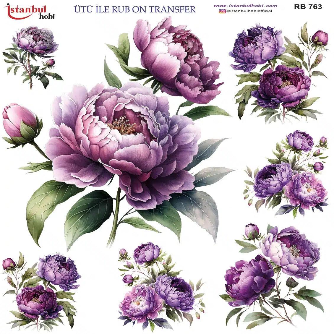 Ütü ile Rub On Transfer Kağıdı: Dekoratif Süsleme Kağıdı - RB763-İST | 30x30 cm 1 Ütü Ile Rub On Transfer Kağıdı: Dekoratif Süsleme Kağıdı - Rb763-İst | 30X30 Cm