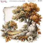 Ütü ile Rub On Transfer Kağıdı: Dekoratif Süsleme Kağıdı  - RB1007-İST | 30x30 cm