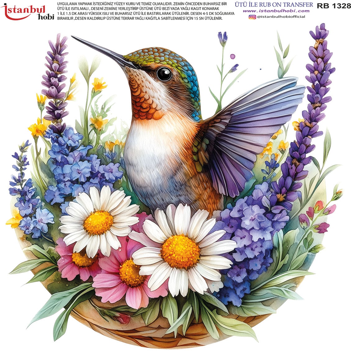 RB201328.jpg Ütü Ile Rub On Transfer Kağıdı: Dekoratif Süsleme Kağıdı - Rb1328 | 30X30 Cm - Görsel 1