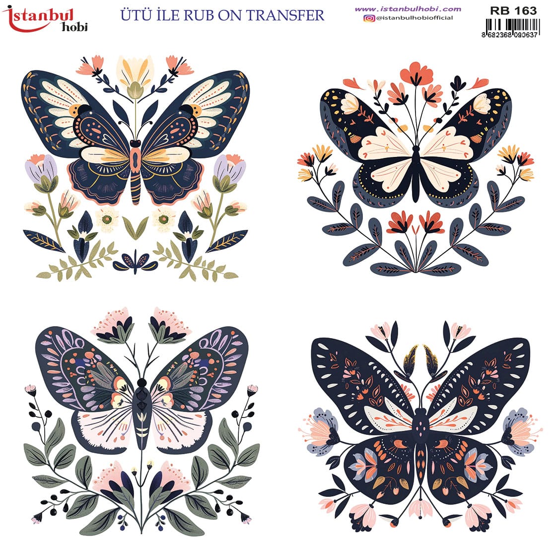Ütü ile Rub On Transfer Kağıdı: Dekoratif Süsleme Kağıdı - RB163 | 30x30 cm 1 Ütü Ile Rub On Transfer Kağıdı: Dekoratif Süsleme Kağıdı - Rb163 | 30X30 Cm