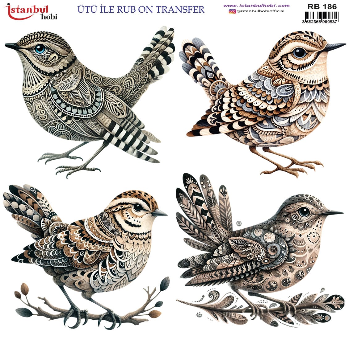 Ütü ile Rub On Transfer Kağıdı: Dekoratif Süsleme Kağıdı - RB186 | 30x30 cm 1 Ütü Ile Rub On Transfer Kağıdı: Dekoratif Süsleme Kağıdı - Rb186 | 30X30 Cm