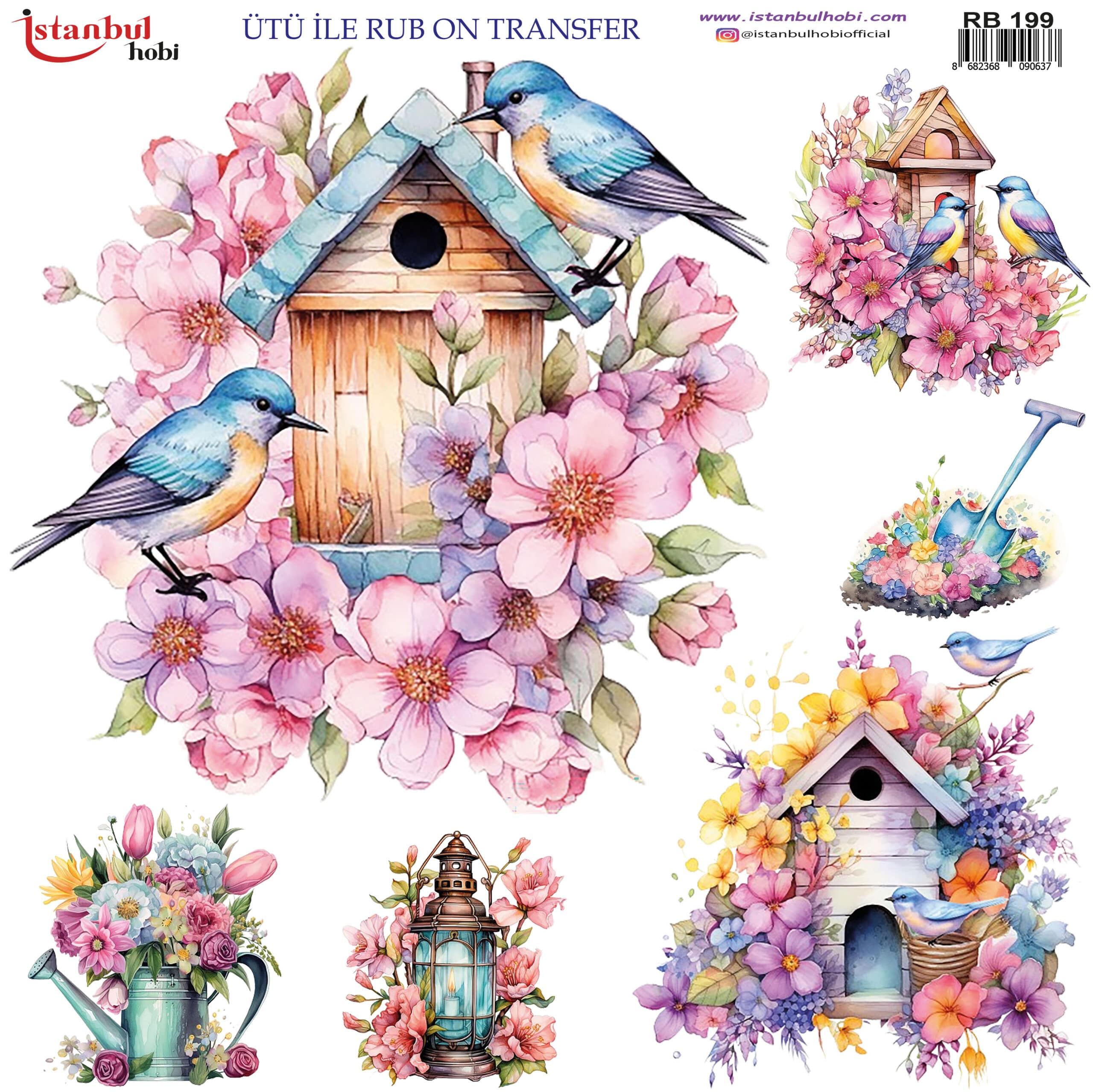 Ütü ile Rub On Transfer Kağıdı: Dekoratif Süsleme Kağıdı - RB199 | 30x30 cm 1 Ütü Ile Rub On Transfer Kağıdı: Dekoratif Süsleme Kağıdı - Rb199 | 30X30 Cm