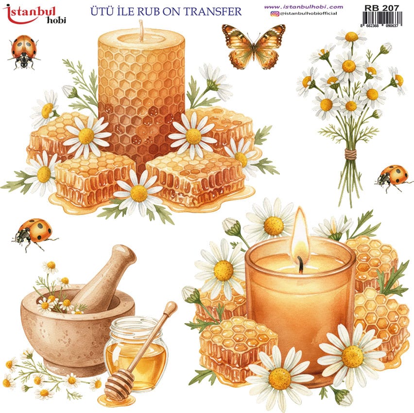 Ütü ile Rub On Transfer Kağıdı: Dekoratif Süsleme Kağıdı - RB207 | 30x30 cm 1 Ütü Ile Rub On Transfer Kağıdı: Dekoratif Süsleme Kağıdı - Rb207 | 30X30 Cm