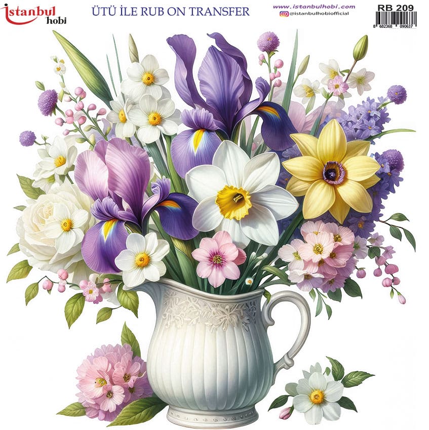 Ütü ile Rub On Transfer Kağıdı: Dekoratif Süsleme Kağıdı - RB209 | 30x30 cm 1 Ütü Ile Rub On Transfer Kağıdı: Dekoratif Süsleme Kağıdı - Rb209 | 30X30 Cm