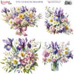 Ütü ile Rub On Transfer Kağıdı: Dekoratif Süsleme Kağıdı  - RB211 | 30x30 cm