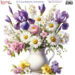 Ütü ile Rub On Transfer Kağıdı: Dekoratif Süsleme Kağıdı  - RB213 | 30x30 cm