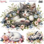 Ütü ile Rub On Transfer Kağıdı: Dekoratif Süsleme Kağıdı  - RB220 | 30x30 cm