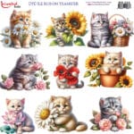 Ütü ile Rub On Transfer Kağıdı: Dekoratif Süsleme Kağıdı  - RB223 | 30x30 cm