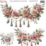 Ütü ile Rub On Transfer Kağıdı: Dekoratif Süsleme Kağıdı  - RB230 | 30x30 cm