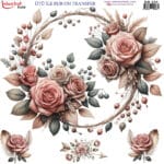 Ütü ile Rub On Transfer Kağıdı: Dekoratif Süsleme Kağıdı  - RB231 | 30x30 cm