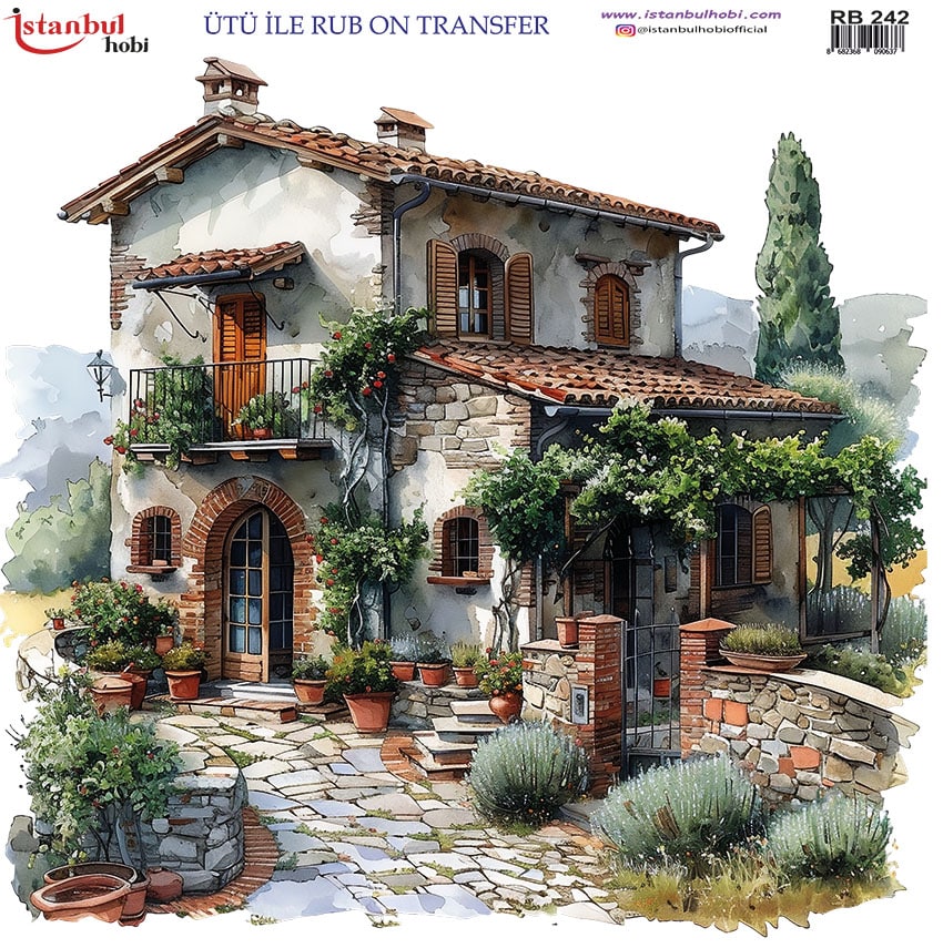 Ütü ile Rub On Transfer Kağıdı: Dekoratif Süsleme Kağıdı - RB242 | 30x30 cm 1 Ütü Ile Rub On Transfer Kağıdı: Dekoratif Süsleme Kağıdı - Rb242 | 30X30 Cm