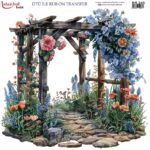 Ütü ile Rub On Transfer Kağıdı: Dekoratif Süsleme Kağıdı  - RB243 | 30x30 cm