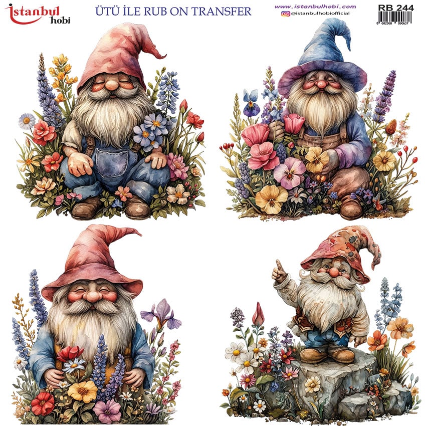 Ütü ile Rub On Transfer Kağıdı: Dekoratif Süsleme Kağıdı - RB244 | 30x30 cm 1 Ütü Ile Rub On Transfer Kağıdı: Dekoratif Süsleme Kağıdı - Rb244 | 30X30 Cm