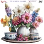 Ütü ile Rub On Transfer Kağıdı: Dekoratif Süsleme Kağıdı  - RB245 | 30x30 cm