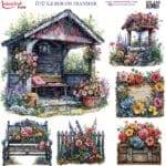 Ütü ile Rub On Transfer Kağıdı: Dekoratif Süsleme Kağıdı  - RB246 | 30x30 cm