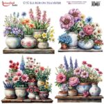 Ütü ile Rub On Transfer Kağıdı: Dekoratif Süsleme Kağıdı  - RB247 | 30x30 cm