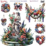 Ütü ile Rub On Transfer Kağıdı: Dekoratif Süsleme Kağıdı  - RB248 | 30x30 cm