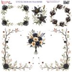 Ütü ile Rub On Transfer Kağıdı: Dekoratif Süsleme Kağıdı  - RB250 | 30x30 cm