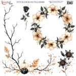 Ütü ile Rub On Transfer Kağıdı: Dekoratif Süsleme Kağıdı  - RB251 | 30x30 cm