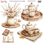Ütü ile Rub On Transfer Kağıdı: Dekoratif Süsleme Kağıdı  - RB253 | 30x30 cm