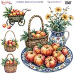 Ütü ile Rub On Transfer Kağıdı: Dekoratif Süsleme Kağıdı  - RB256 | 30x30 cm