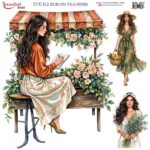 Ütü ile Rub On Transfer Kağıdı: Dekoratif Süsleme Kağıdı  - RB257 | 30x30 cm