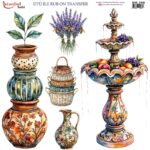 Ütü ile Rub On Transfer Kağıdı: Dekoratif Süsleme Kağıdı  - RB259 | 30x30 cm