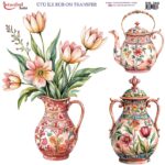 Ütü ile Rub On Transfer Kağıdı: Dekoratif Süsleme Kağıdı  - RB260 | 30x30 cm