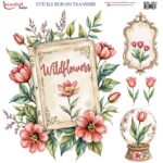 Ütü ile Rub On Transfer Kağıdı: Dekoratif Süsleme Kağıdı  - RB261 | 30x30 cm