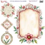 Ütü ile Rub On Transfer Kağıdı: Dekoratif Süsleme Kağıdı  - RB263 | 30x30 cm