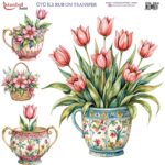 Ütü ile Rub On Transfer Kağıdı: Dekoratif Süsleme Kağıdı  - RB264 | 30x30 cm