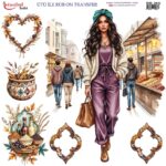 Ütü ile Rub On Transfer Kağıdı: Dekoratif Süsleme Kağıdı  - RB265 | 30x30 cm