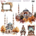 Ütü ile Rub On Transfer Kağıdı: Dekoratif Süsleme Kağıdı  - RB267 | 30x30 cm