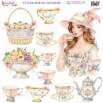 Ütü ile Rub On Transfer Kağıdı: Dekoratif Süsleme Kağıdı  - RB268 | 30x30 cm