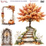 Ütü ile Rub On Transfer Kağıdı: Dekoratif Süsleme Kağıdı  - RB271 | 30x30 cm