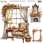 Ütü ile Rub On Transfer Kağıdı: Dekoratif Süsleme Kağıdı - RB272 | 30x30 cm
