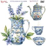Ütü ile Rub On Transfer Kağıdı: Dekoratif Süsleme Kağıdı - RB275 | 30x30 cm