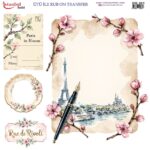 Ütü ile Rub On Transfer Kağıdı: Dekoratif Süsleme Kağıdı - RB281 | 30x30 cm