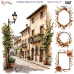 Ütü ile Rub On Transfer Kağıdı: Dekoratif Süsleme Kağıdı - RB286 | 30x30 cm