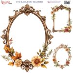 Ütü ile Rub On Transfer Kağıdı: Dekoratif Süsleme Kağıdı - RB287 | 30x30 cm