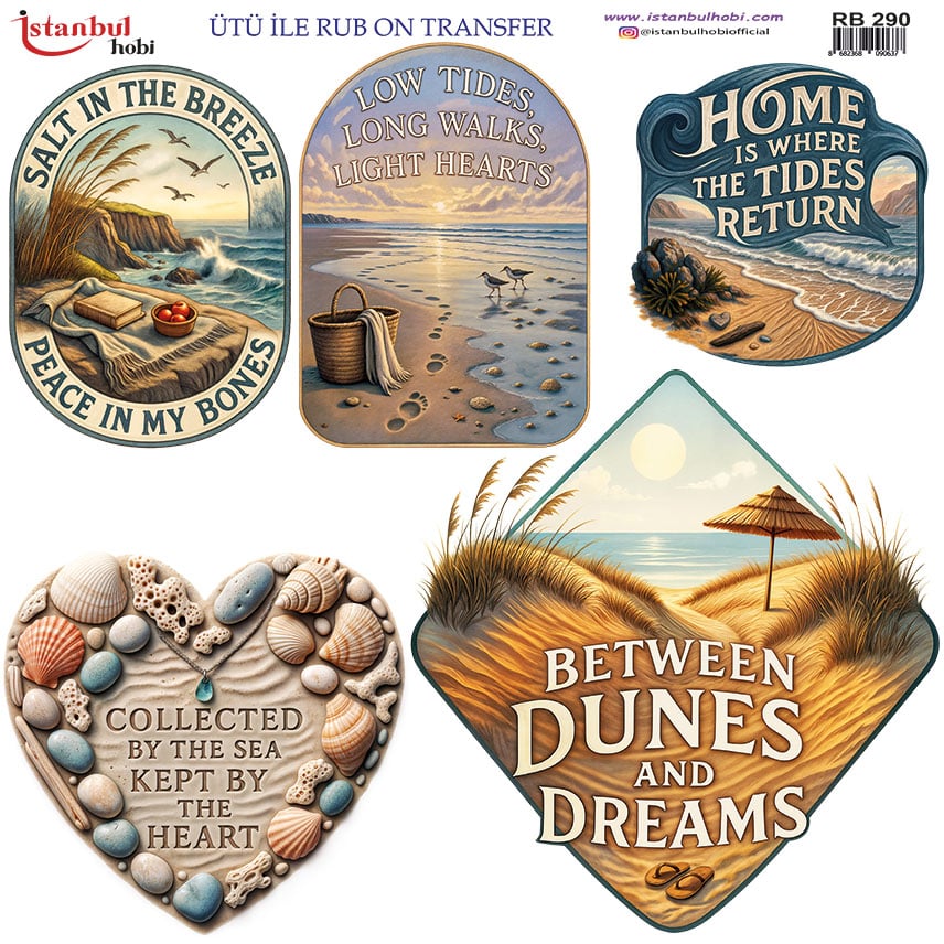 RB20290.jpg Ütü Ile Rub On Transfer Kağıdı: Dekoratif Süsleme Kağıdı - Rb290 | 30X30 Cm - Görsel 1