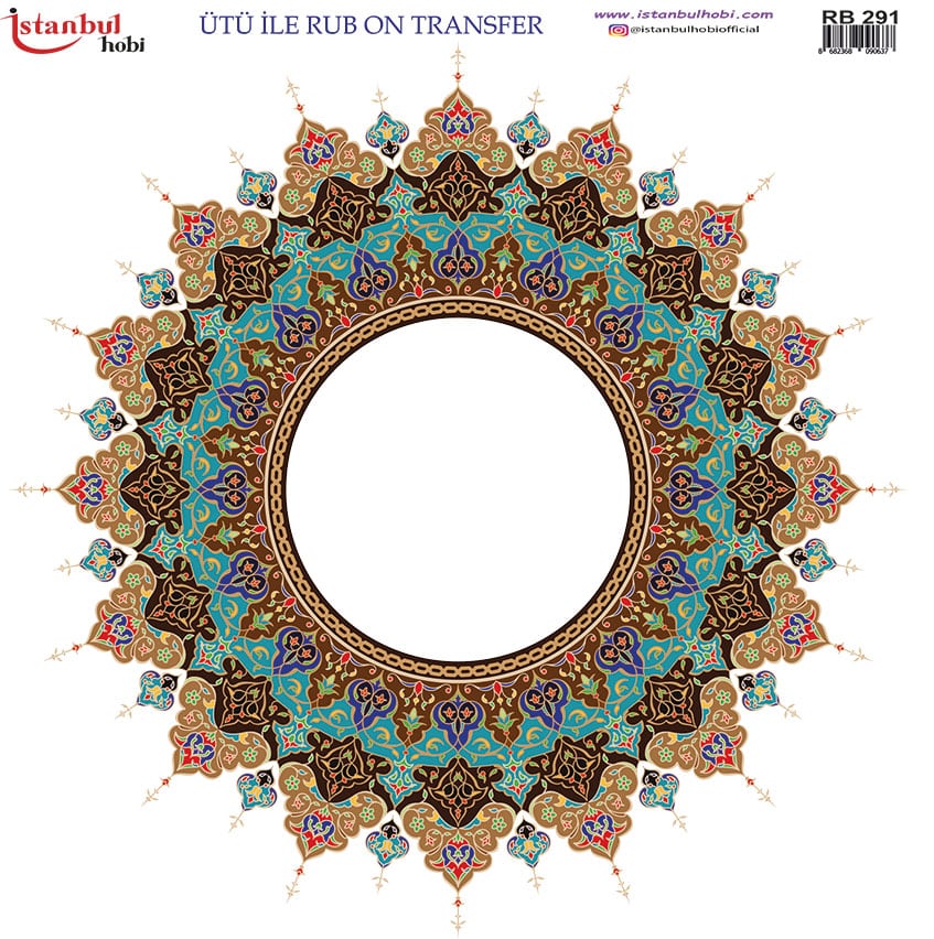 RB20291.jpg Ütü Ile Rub On Transfer Kağıdı: Dekoratif Süsleme Kağıdı - Rb291 | 30X30 Cm - Görsel 1