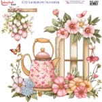 Ütü ile Rub On Transfer Kağıdı: Dekoratif Süsleme Kağıdı - RB293 | 30x30 cm