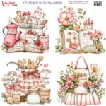 Ütü ile Rub On Transfer Kağıdı: Dekoratif Süsleme Kağıdı - RB297 | 30x30 cm
