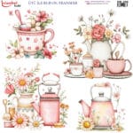 Ütü ile Rub On Transfer Kağıdı: Dekoratif Süsleme Kağıdı - RB298 | 30x30 cm