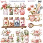 Ütü ile Rub On Transfer Kağıdı: Dekoratif Süsleme Kağıdı - RB300 | 30x30 cm